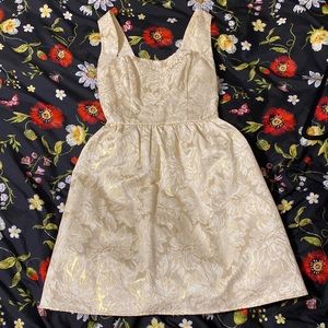 Cream and gold semi-formal dress